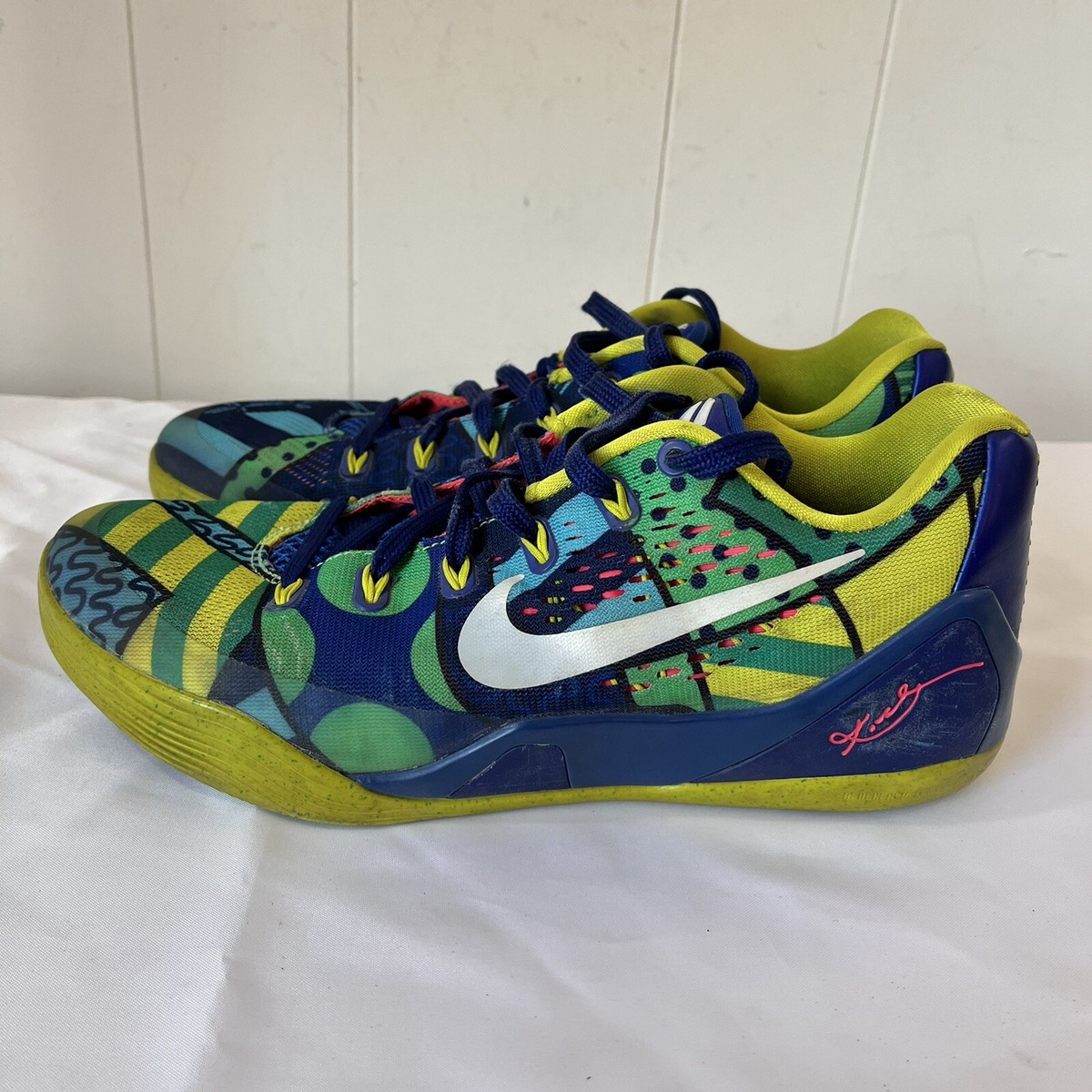 Nike Kobe IX 9 EM Low Brazil Game Royal Green Shoes Size 8 World