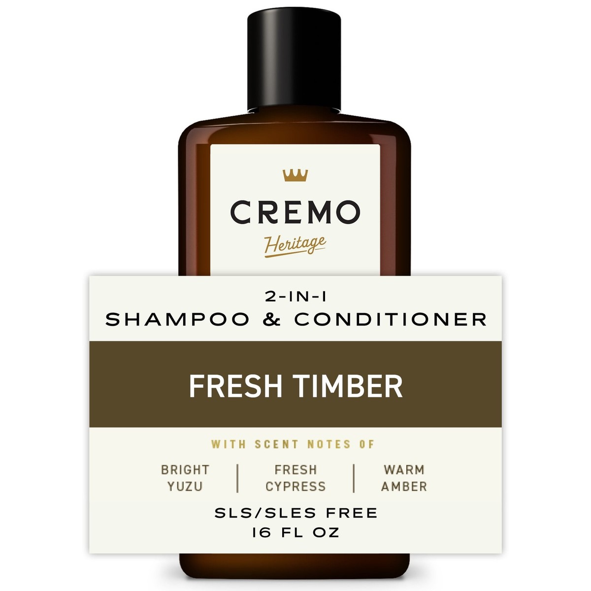 Cremo Heritage 2-in-1 Shampoo & Conditioner, Fresh Timber, 16 fl