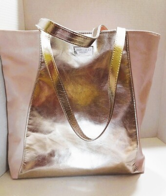 Jimmy Choo Metallic Rose Gold /Blush Pink X-Large Tote Shopper