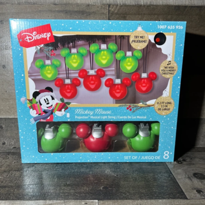 Disney Christmas Mickey Mouse Projection 8 Musical Light String