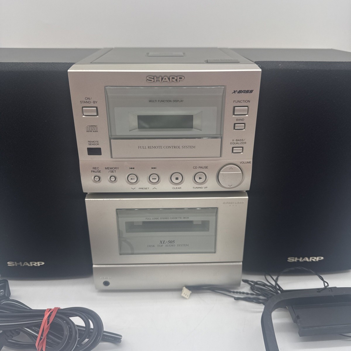 Shelf Stereo System - SHARP XL-505 - Plays CD & Cassette / WORKING