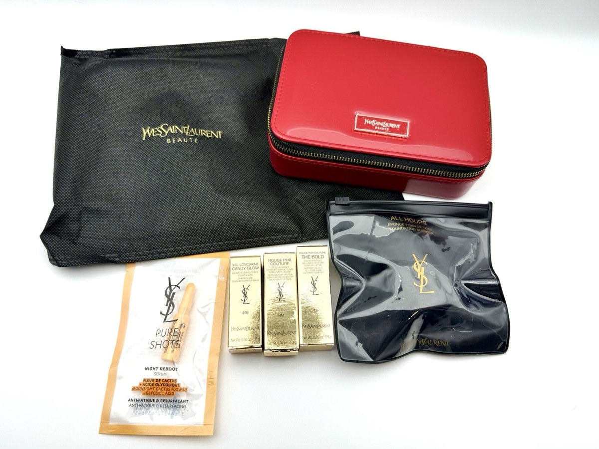 YVES Saint Laurent Red Rouge Vanity Case With Products New | eBay