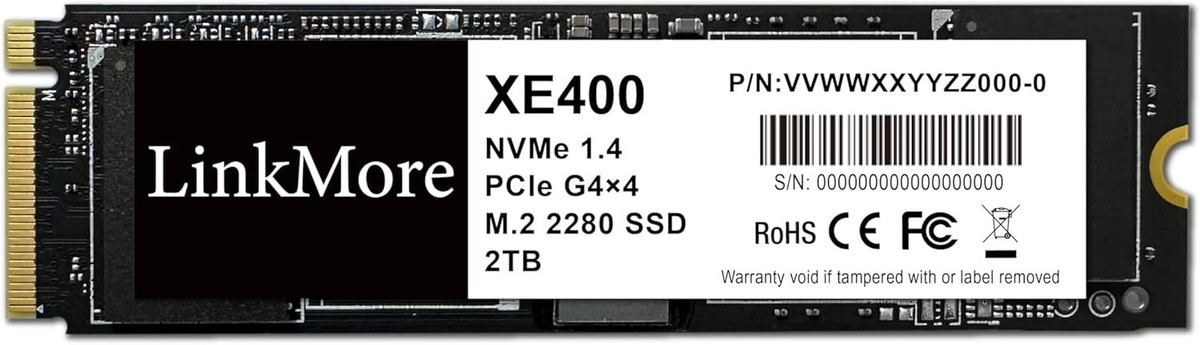 LinkMore XE400 2TB M.2 PCIe Gen4x4 NVMe SSD – Up to 4800MB/s