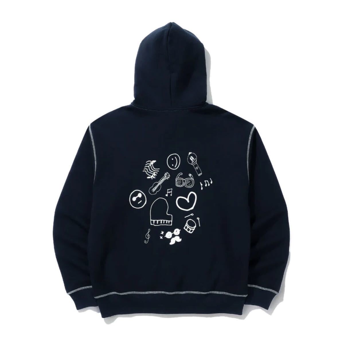 BTS permission to dance on stage seoul zip-up hoodie Navy M Size