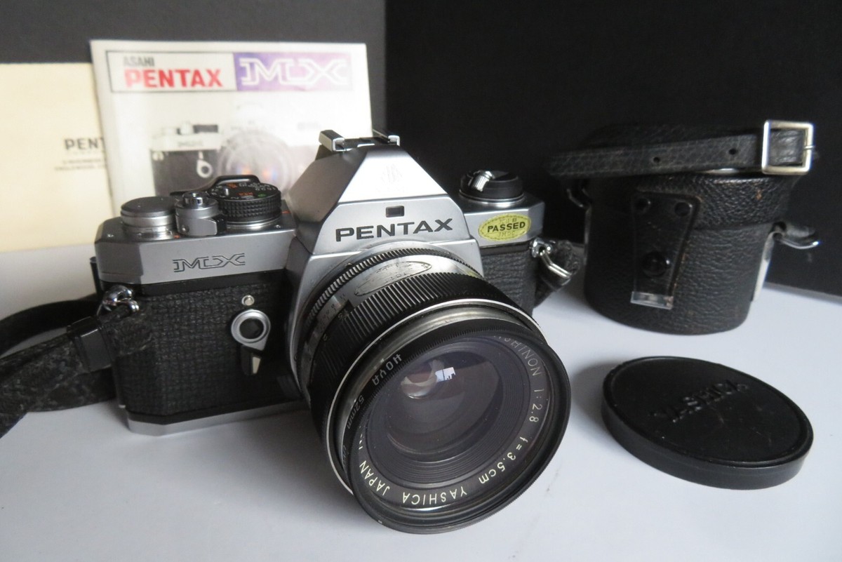 VINTAGE PENTAX MX Black 35mm SLR Film Camera W/Yashica Auto Lens