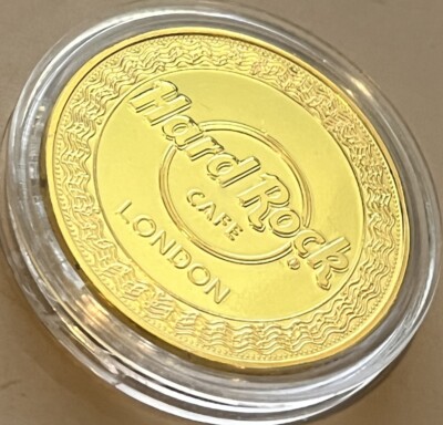 Hard Rock Cafe LONDON PICCADILLY CIRCUS Souvenir Gold Coin in Case