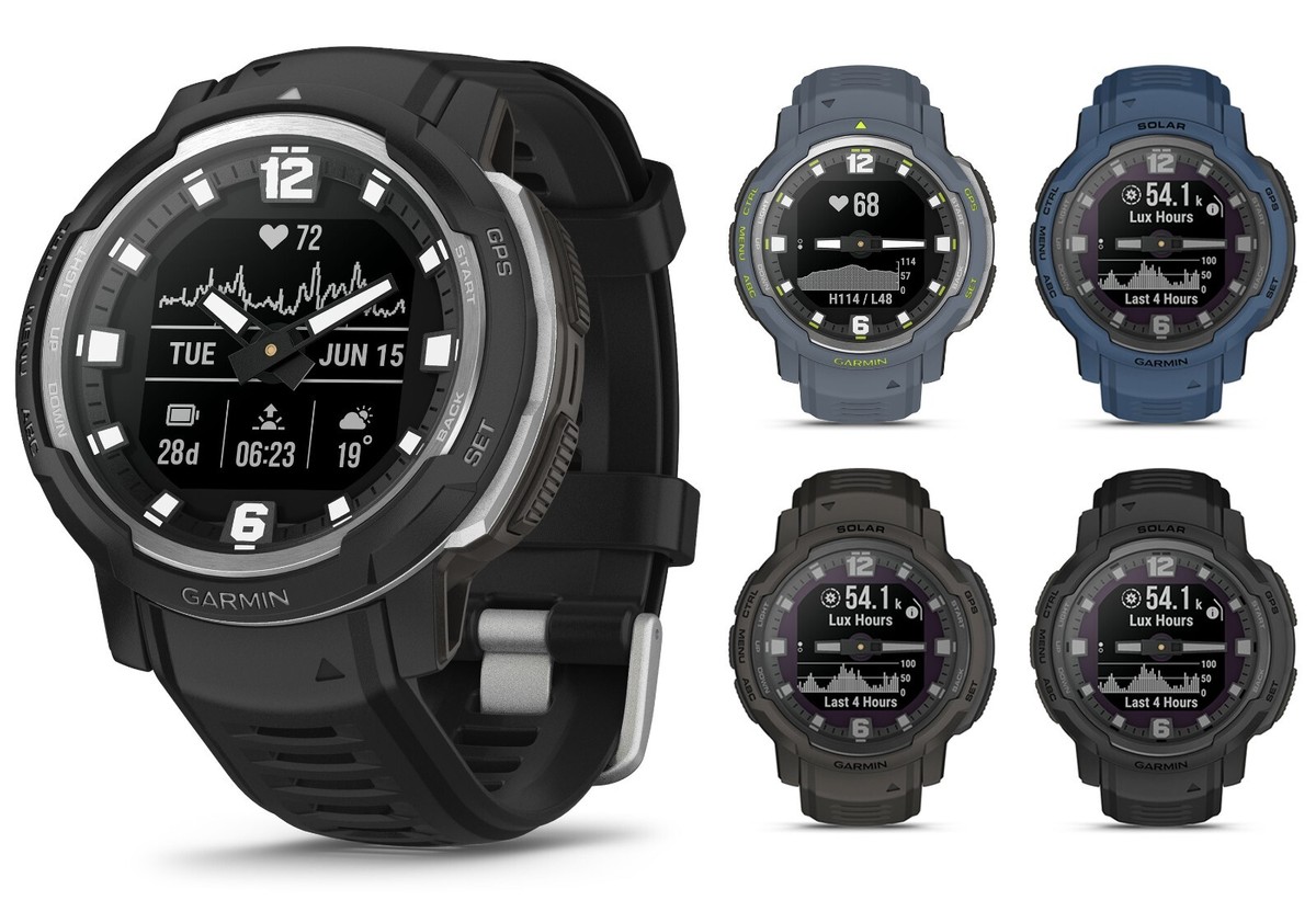 Garmin Instinct Crossover Rugged Hybrid Smartwatch, AMOLED, Solar