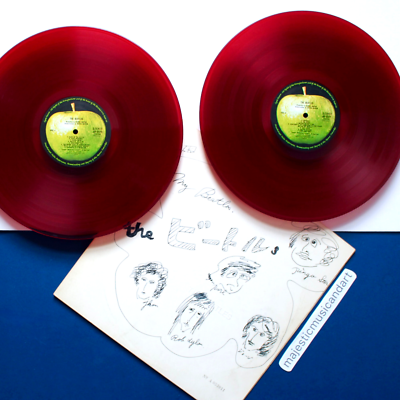 ORIGINAL 1969 RED VINYL OUTSIDER ART COVER THE BEATLES WHITE ALBUM