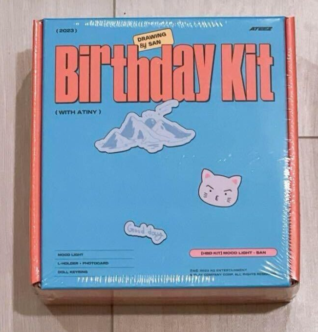 ATEEZ SAN HBD 2023 BIRTHDAY KIT PHOTOCARD MOOD LIGHT DOLL KEYRING