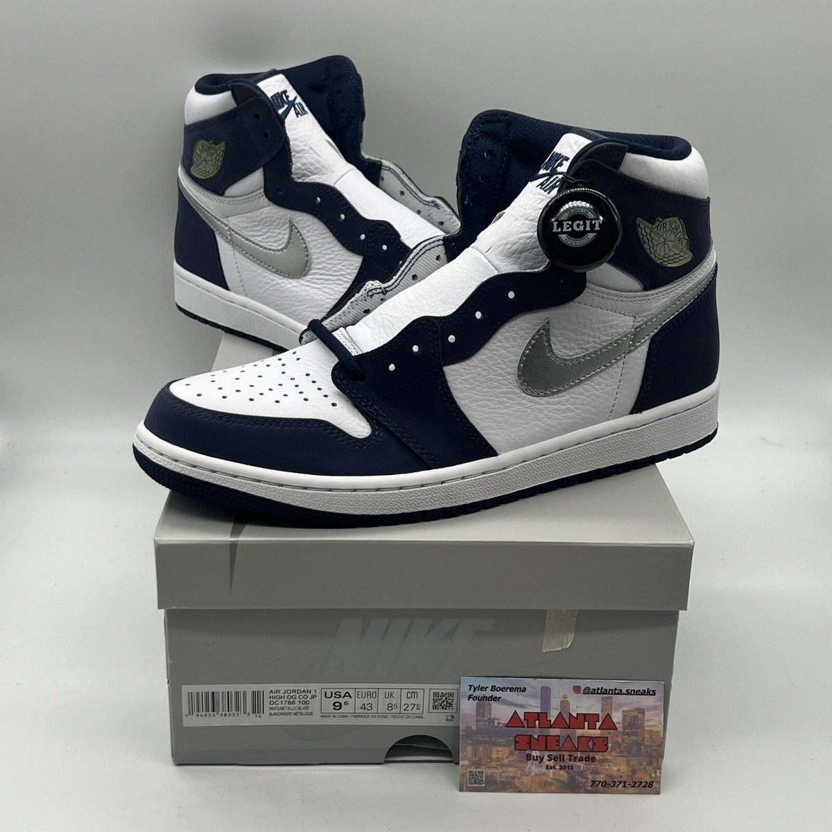 Size 9.5 - Jordan 1 Retro High CO.JP Midnight Navy Brand New Og
