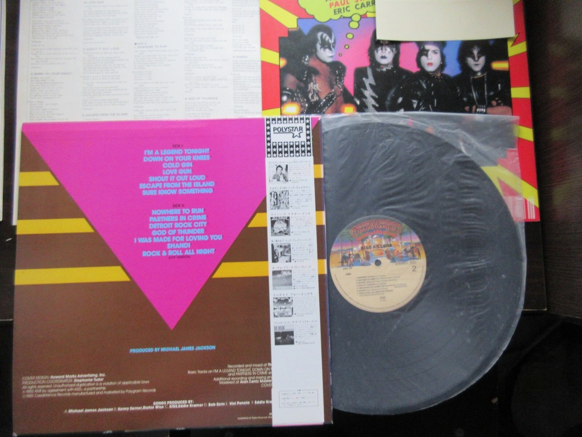 KISS Killers Japan Vinyl LP w OBI Color Portrait & Sticker 28S-58