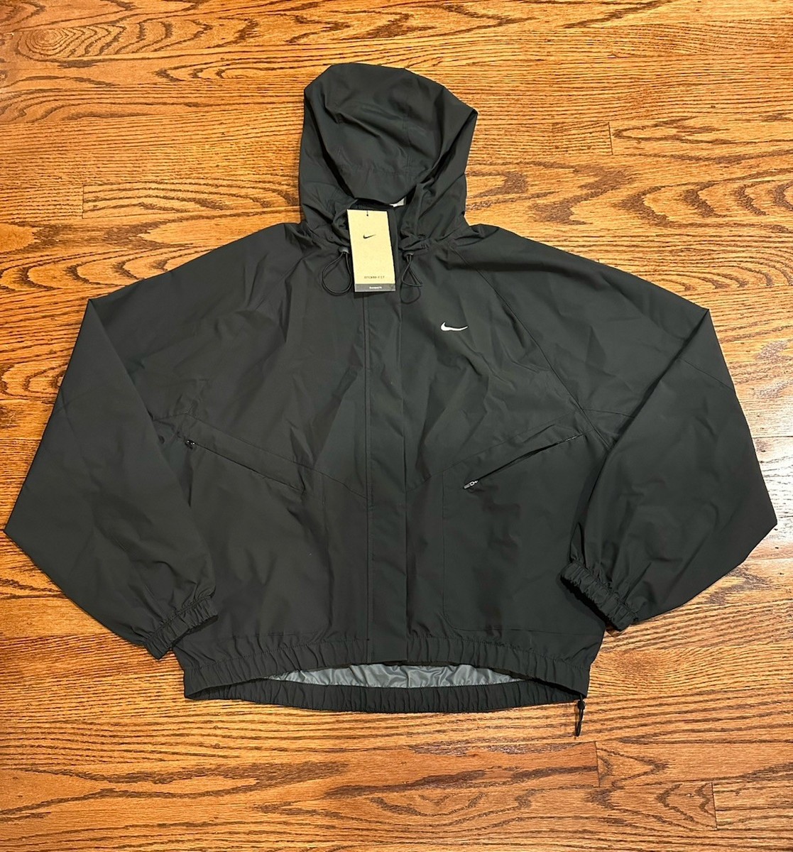 Nike Storm-Fit Swift Running Jacket Womens Medium Black Oversized
