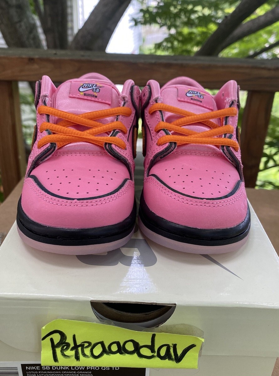 Nike SB Dunk Low Pro QS Powerpuff Girls Blossom TD(Toddler) Size