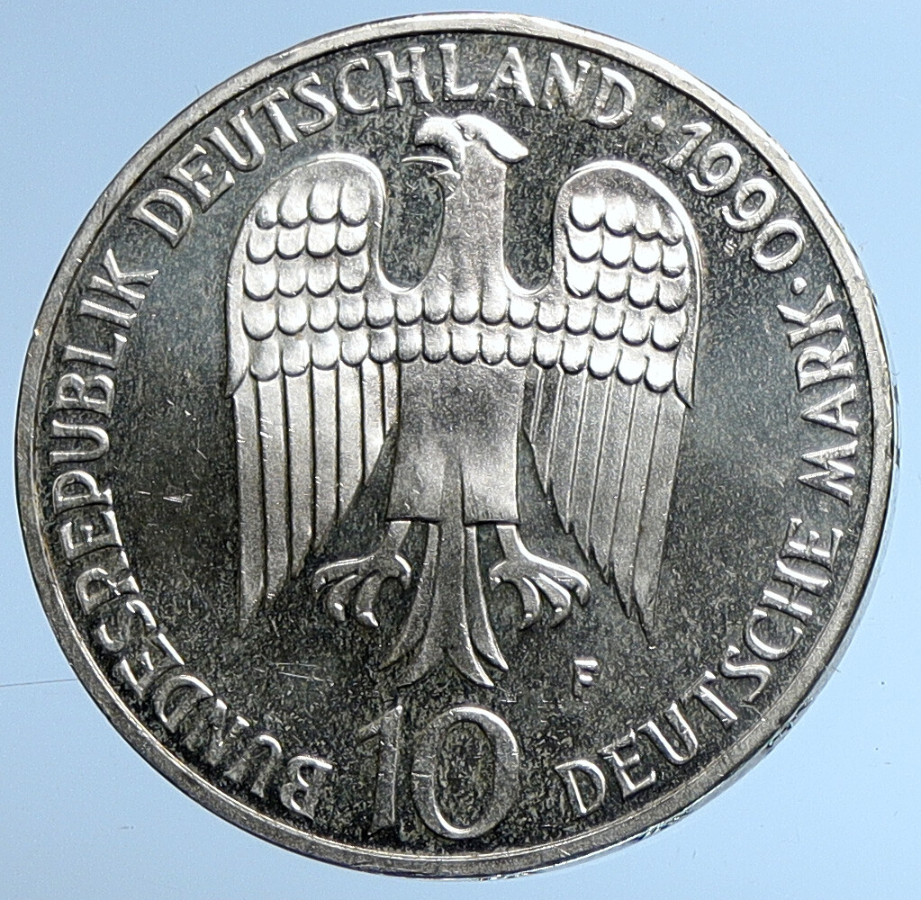 1990 Germany FREDERICK I Barbarossa Antique Silver 10 Mark German