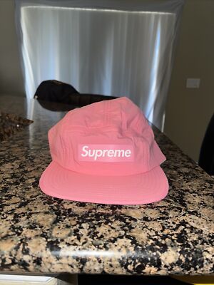 Supreme New York SS18 Raised Logo Patch Camp Cap Pink M/L 100