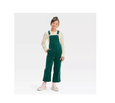 Girls' Corduroy Wide Leg Overalls - Cat & Jack Forest Green | eBay