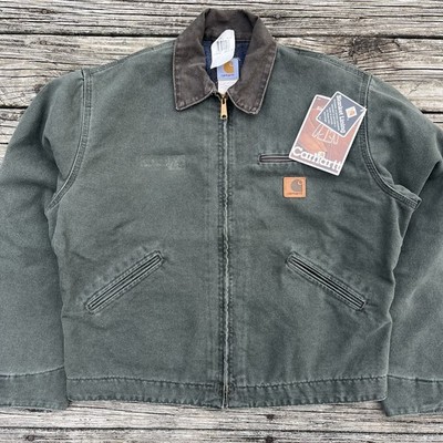 vintage nwt carhartt j97 mos sandstone detroit jacket in moss size