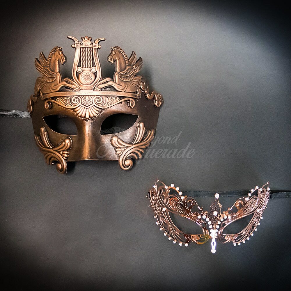 Couple's Masquerade Masks | Roman Masquerade Masks Rose Gold | eBay