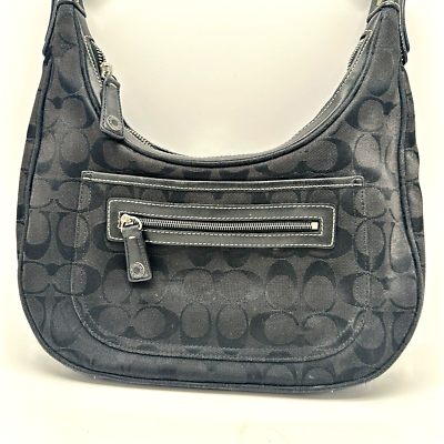 Authentic Y2K Coach Signature Jacquard Small Hobo Shoulder Bag