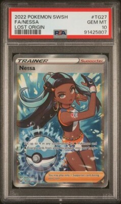 Nessa PSA 10 GEM MINT Lost Origin Trainer Gallery TG27/TG30 Holo