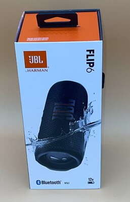 JBL Harman Flip 6 Bluetooth Portable Waterproof Speaker Black New