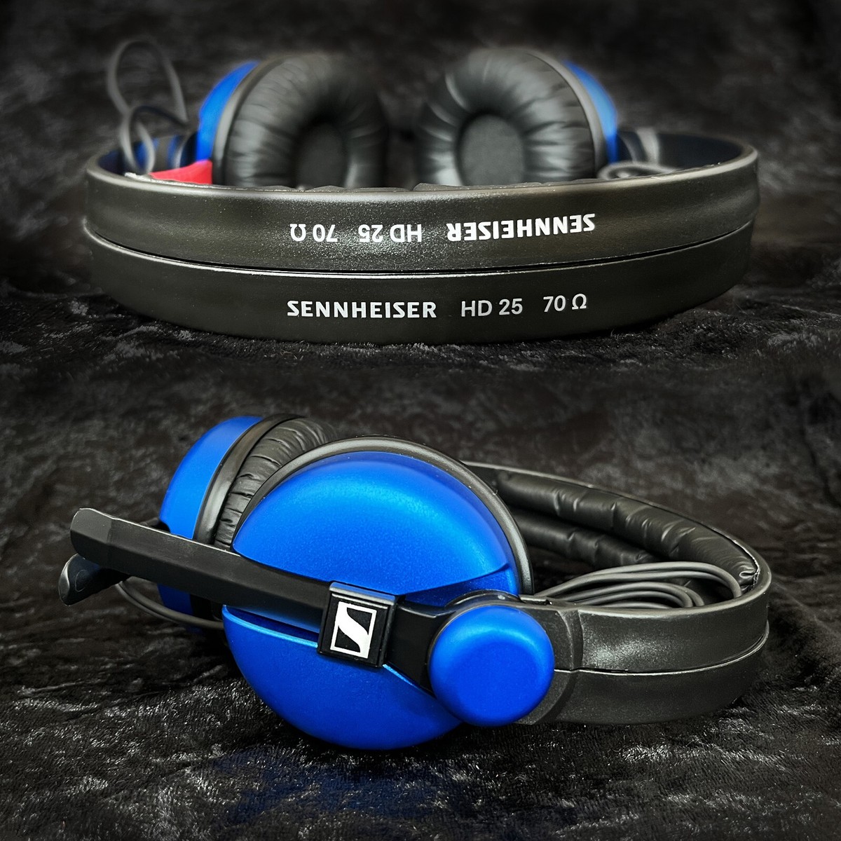 Sennheiser HD25 with Electric Blue Aluminium Earcups and Hinges