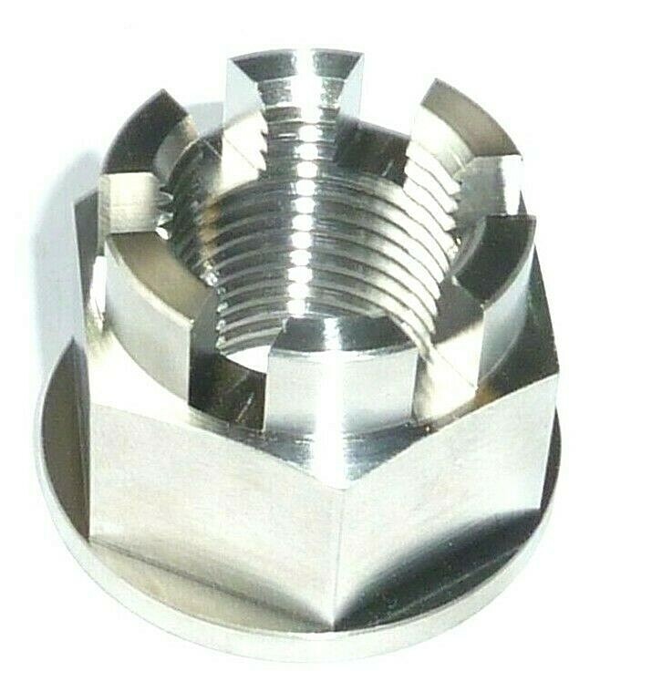 KAWASAKI Z650 2017-2024 REAR AXLE CASTLE FLANGED NUT TITANIUM M18