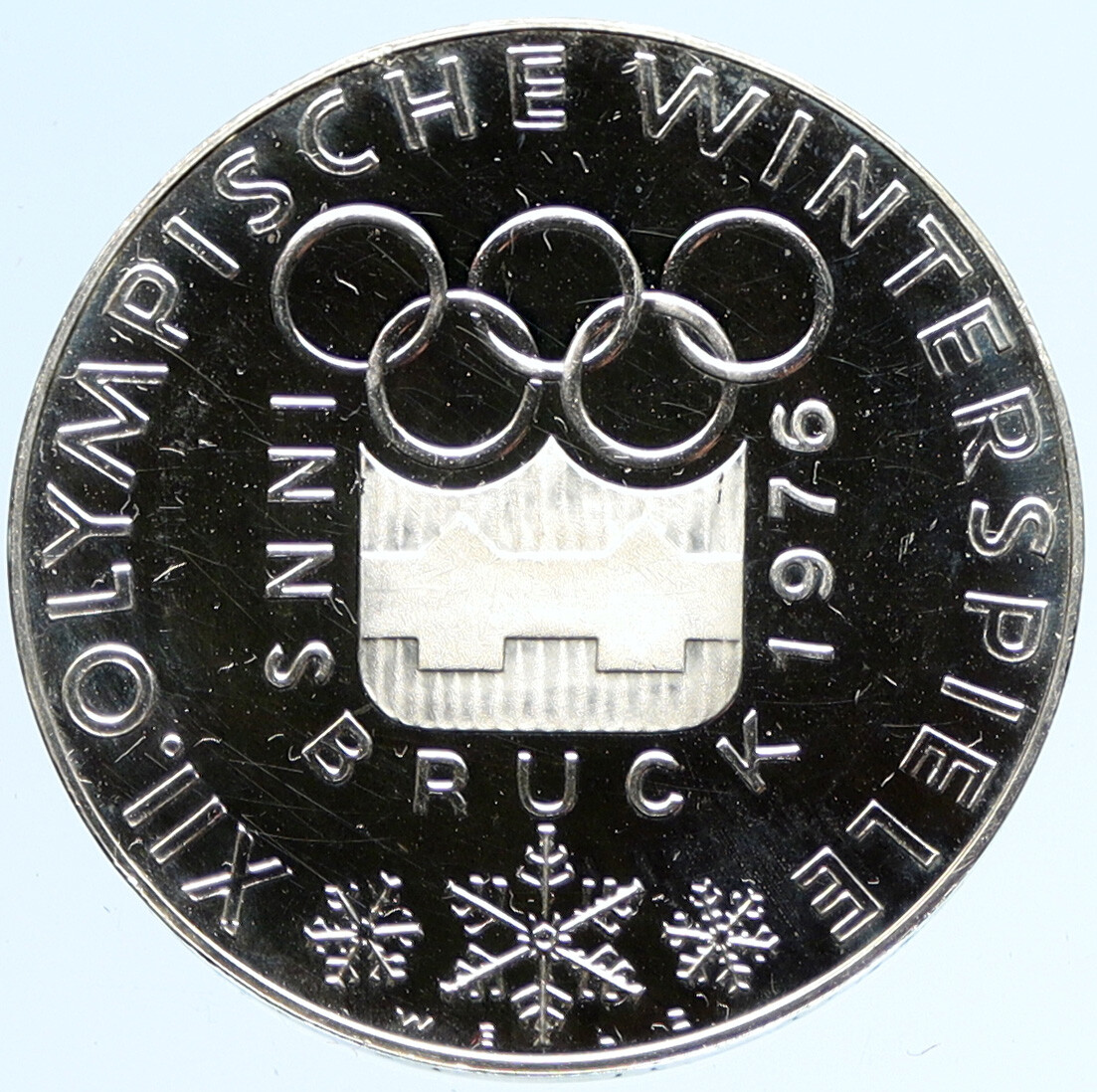 1976 AUSTRIA Innsbruck Winter OLYMPIC Games PRF Silver 100