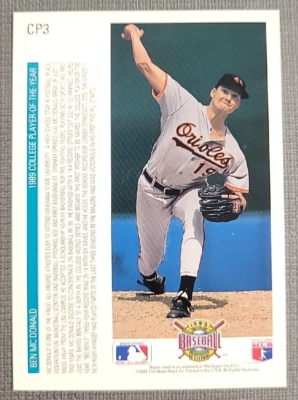 1992 Upper Deck Baseball Card Hologram CP3 Ben Mcdonald Baltimore