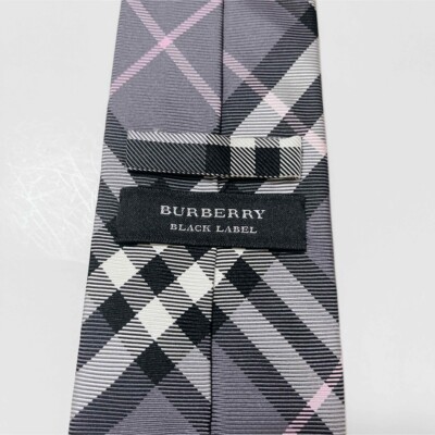 Burberry BLACK LABEL Mens Tie Classic Skinny Nova Check Silk Plaid