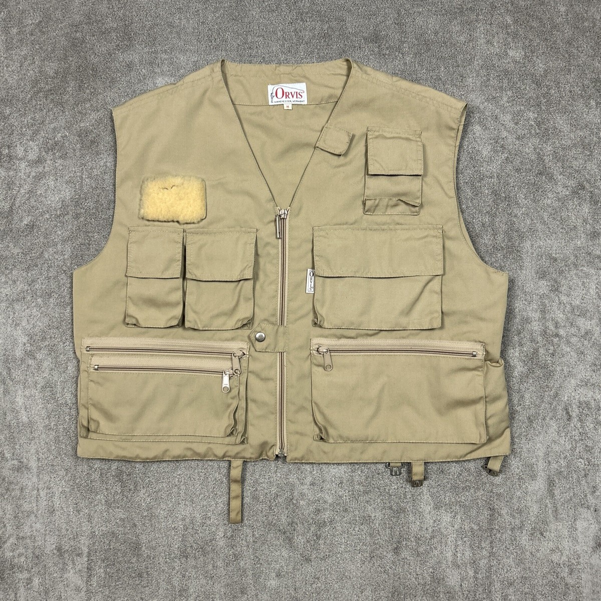 VTG 90s ORVIS Mens Full Zip Fly Fishing Wading Vest Hong Kong