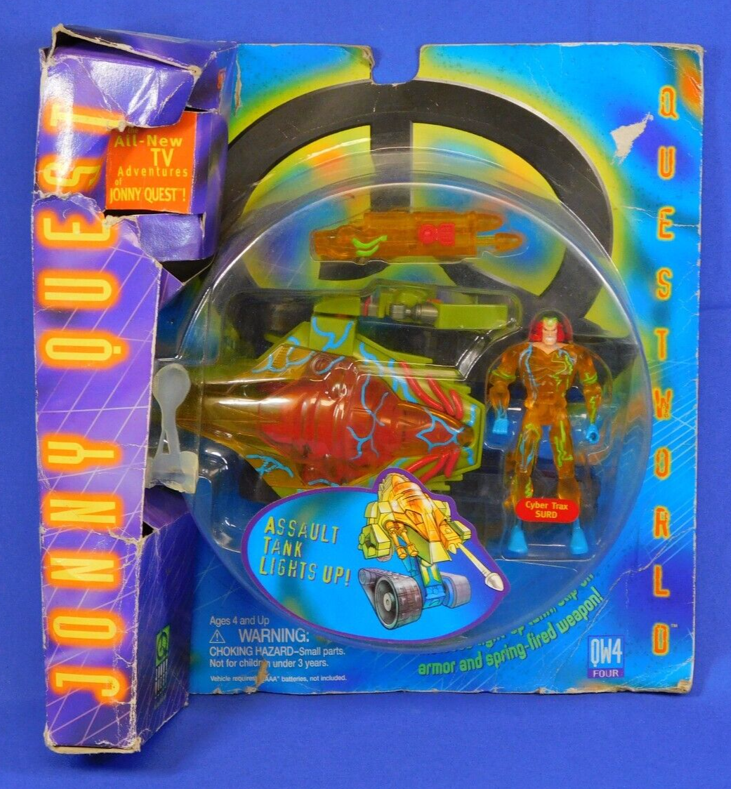 JONNY QUEST CYBER TRAX SURD FIGURE & TANK 1996 GALOOB SEALED IN