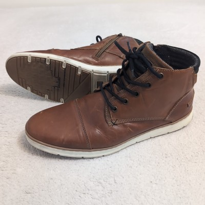 Mens Bullboxer Adyn Chukka Brown Side Zipper Cap Toe Boots Sz 12