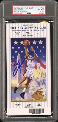 ALLEN IVERSON SIGNED 2001 NBA ALL-STAR GAME FULL TICKET KOBE ASG