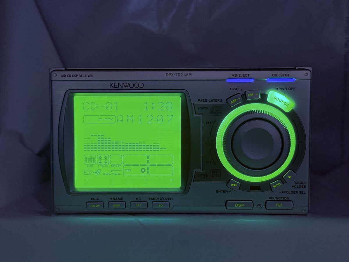 Kenwood DPX-7021MPi 2DIN CD MD Car Stereo w/ Bluetooth Tested