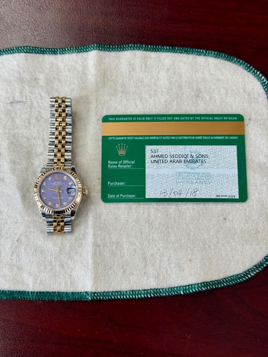 2018 Rolex Datejust 279173 Lilac Purple Diamond Dial 28mm w/ Rolex