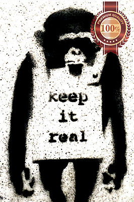 BANKSY KEEP IT REAL MONKEY ARTWORK ORIGINAL DECOR ART PRINT