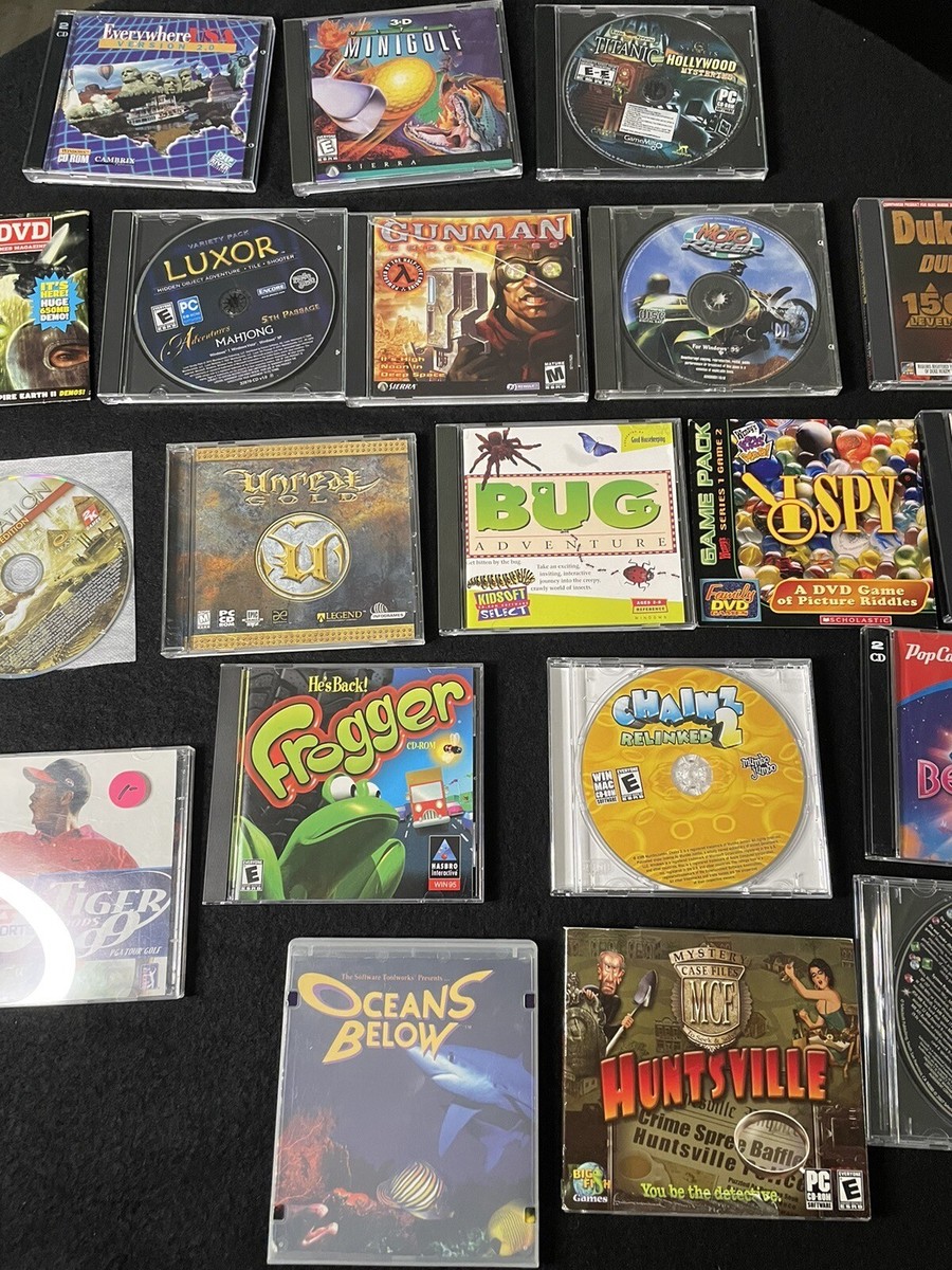 Action, Puzzle, Arcade Vintage CD-ROM PC Computer Games Lot of 20