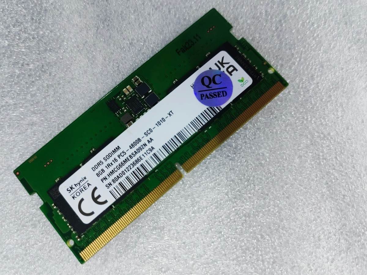 SK Hynix 8GB DDR5 4800MHz 1Rx16 PC5-4800B HMCG66MEBSA092N 095N