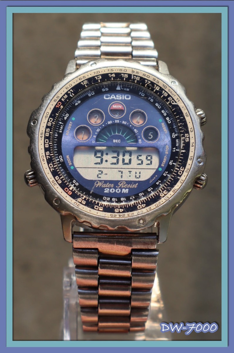 Casio DW-7000 vintage (with a blue dial, rare!) | eBay