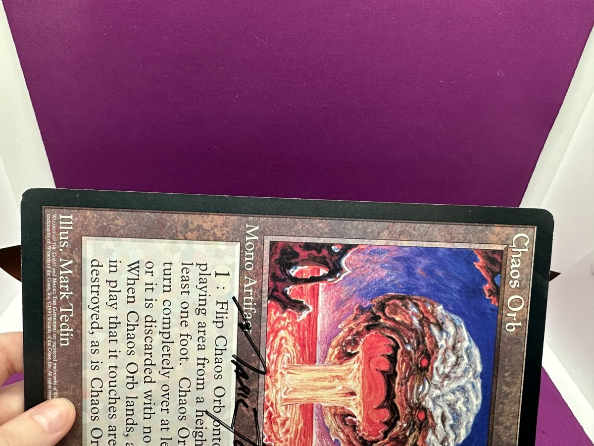 MTG Magic Chaos Orb 6x9 Oversized Promo Card Signed Artist Mark