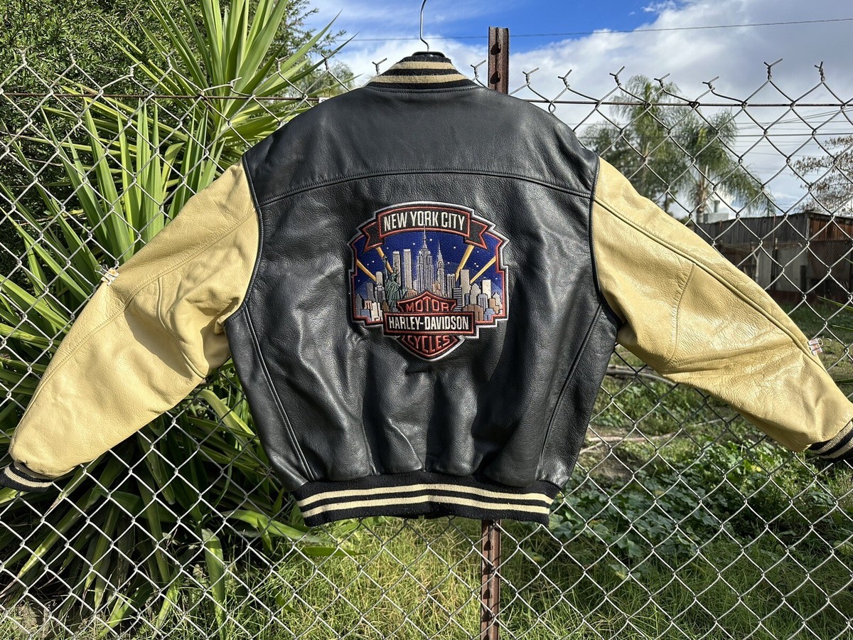 RARE New York City Harley Davidson Men's XL Leather Jacket Twin