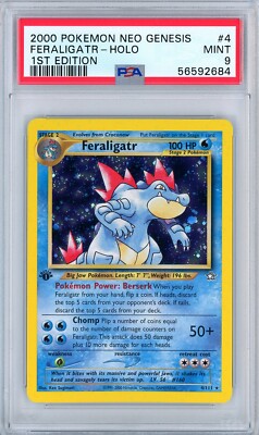 2000 Pokemon Neo Genesis 1st Edition Feraligatr Holo 4 PSA 9 MINT