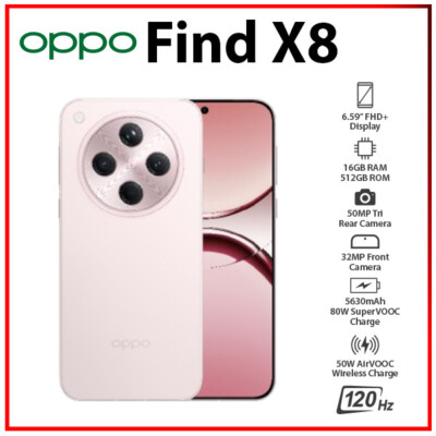 NEW OPPO Find X8 5G 16GB+512GB PINK GLOBAL Ver. Dual SIM Android