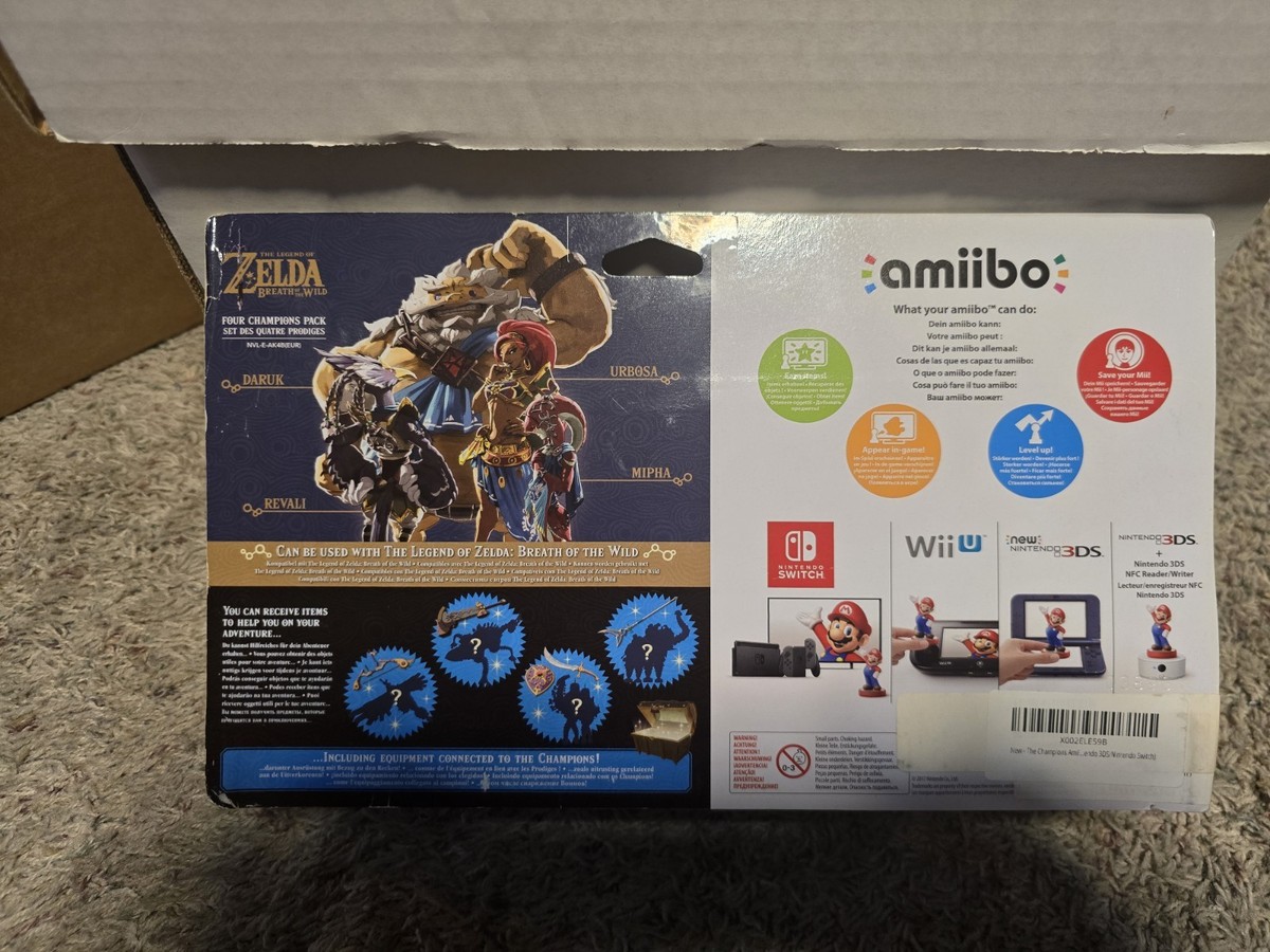4 Champions Amiibo Set Urbosa/Revali/Mipha/Daruk - Zelda Breath of