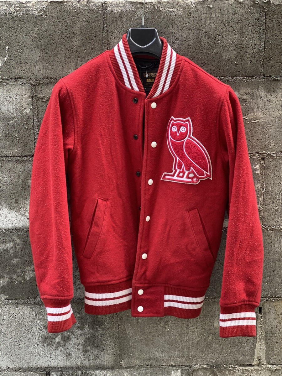 Mens OVO October's Very Own Red Varsity Jacket Drake Limited Rare