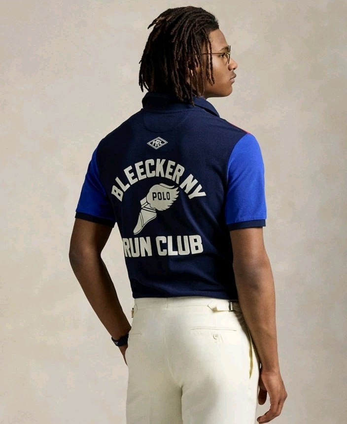 Polo Ralph Lauren Navy Blue Classic Fit Graphic Bleecker NY Run