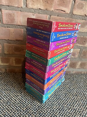 12 X Walt Disney Sing Along Songs VHS VIDEO COMPLETE SET Lot/ Zip