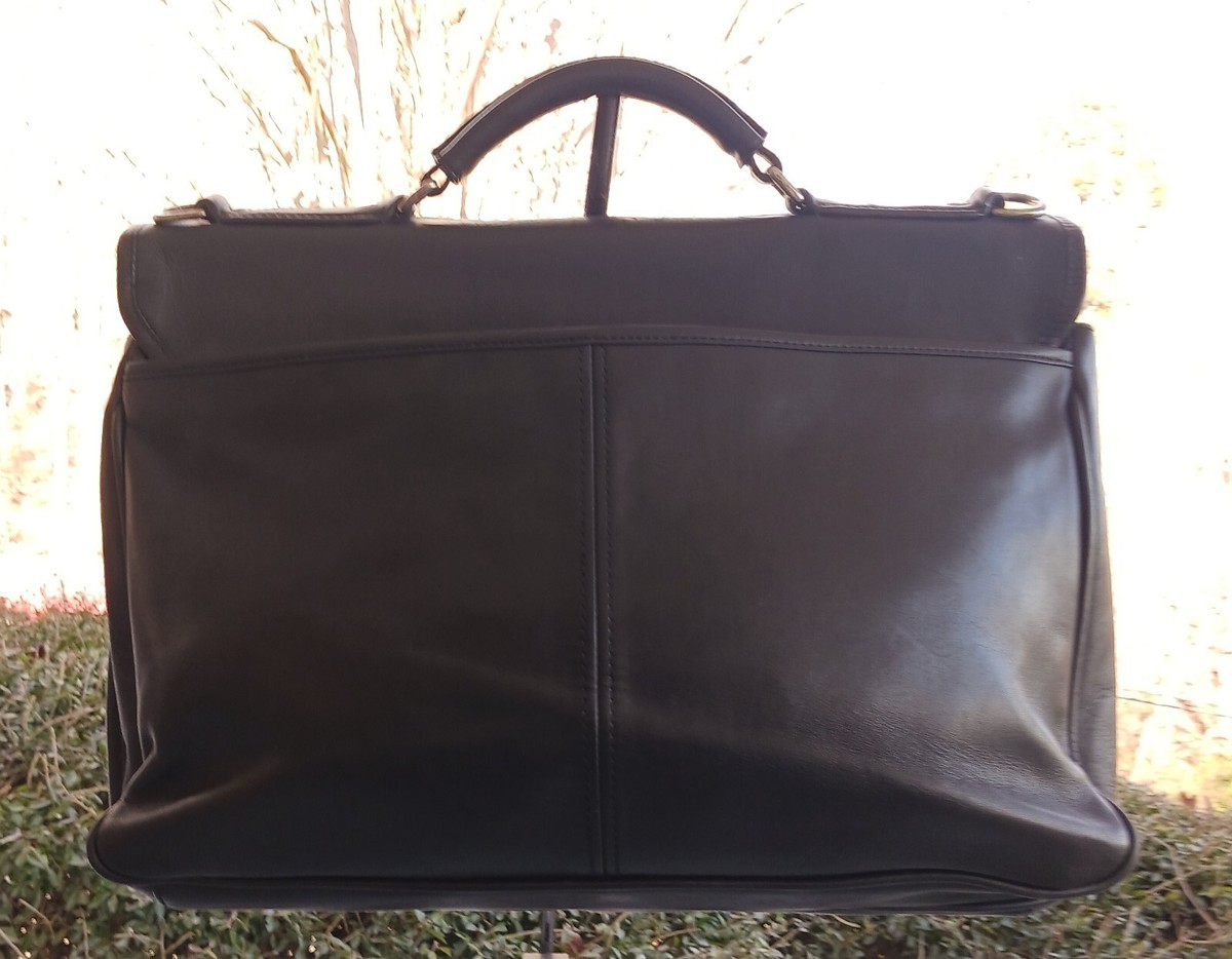 Coach LARGE h0669-05237 Conner Vintage Black Leather Briefcase