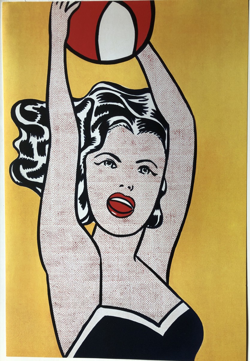 Roy Lichtenstein 1961 Girl With A Ball M.O.M.A. NYC Pop Art Poster